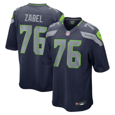Grey Zabel Seattle Seahawks Navy Home Game Jersey - All Stitched