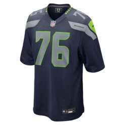 Alternative view of Grey Zabel Seattle Seahawks Navy Home Game Jersey - All Stitched