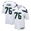 Grey Zabel Seattle Seahawks White Away Game Jersey - All Stitched