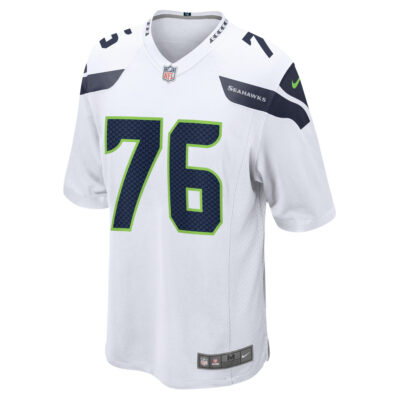 Alternative view of Grey Zabel Seattle Seahawks White Away Game Jersey - All Stitched