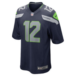 Alternative view of 12th Fan Seattle Seahawks Navy Home Game Jersey - All Stitched