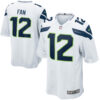 12th Fan Seattle Seahawks White Away Game Jersey - All Stitched