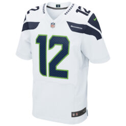 Alternative view of 12th Fan Seattle Seahawks White Away Game Jersey - All Stitched