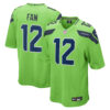 12th Fan Seattle Seahawks Neon Green Alternate Game Jersey - All Stitched