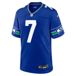 Alternative view of Geno Smith Seattle Seahawks Royal Blue Alternate Game Jersey - All Stitched