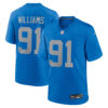 Tyleik Williams Detroit Lions Blue Throwback Game Jersey - All Stitched
