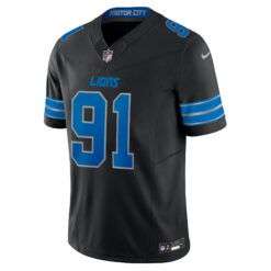 Alternative view of Tyleik Williams Detroit Lions Black Alternate Vapor F.U.S.E Limited Jersey - All Stitched