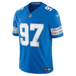 Alternative view of Aidan Hutchinson Detroit Lions Blue Home Vapor F.U.S.E Limited Jersey - All Stitched
