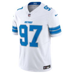 Alternative view of Aidan Hutchinson Detroit Lions White Away Vapor F.U.S.E Limited Jersey - All Stitched