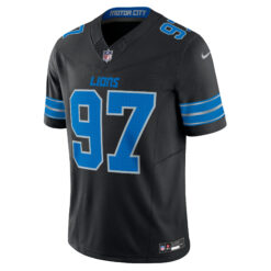 Alternative view of Aidan Hutchinson Detroit Lions Black Alternate Vapor F.U.S.E Limited Jersey - All Stitched