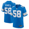 Penei Sewell Detroit Lions Blue Home Game Jersey - All Stitched
