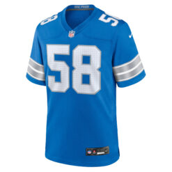Alternative view of Penei Sewell Detroit Lions Blue Home Game Jersey - All Stitched