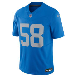Alternative view of Penei Sewell Detroit Lions Blue Throwback Vapor F.U.S.E Limited Jersey - All Stitched