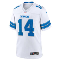Alternative view of Amon Ra St Brown Detroit Lions White Away Game Jersey - All Stitched