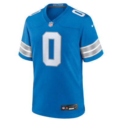Alternative view of Jahmyr Gibbs Detroit Lions Blue Home Game Jersey - All Stitched