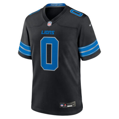 Alternative view of Jahmyr Gibbs Detroit Lions Black Alternate Game Jersey - All Stitched
