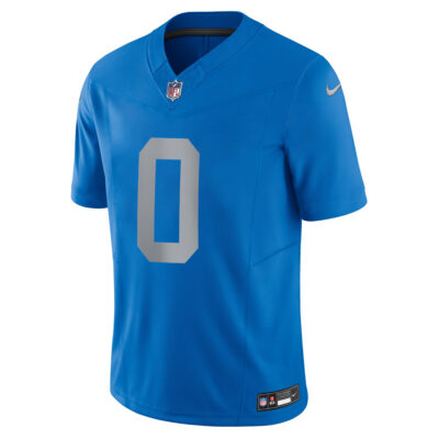 Alternative view of Jahmyr Gibbs Detroit Lions Blue Throwback Vapor F.U.S.E Limited Jersey - All Stitched