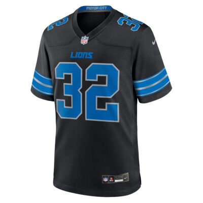 Alternative view of Brian Branch Detroit Lions Black Alternate Game Jersey - All Stitched