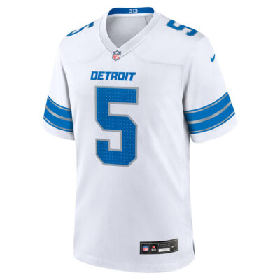 Alternative view of David Montgomery Detroit Lions White Away Game Jersey - All Stitched