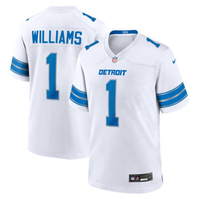 Jameson Williams Detroit Lions White Away Game Jersey - All Stitched