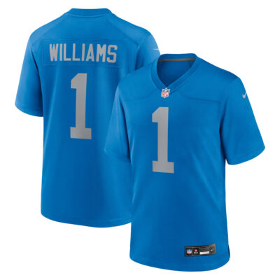 Jameson Williams Detroit Lions Blue Throwback Game Jersey - All Stitched