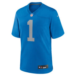 Alternative view of Jameson Williams Detroit Lions Blue Throwback Game Jersey - All Stitched