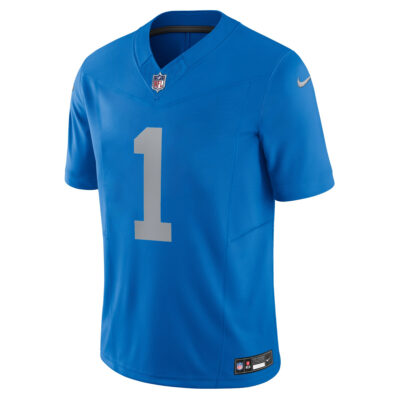 Alternative view of Jameson Williams Detroit Lions Blue Throwback Vapor F.U.S.E Limited Jersey - All Stitched