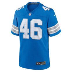 Alternative view of Jack Campbell Detroit Lions Blue Home Game Jersey - All Stitched