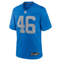 Alternative view of Jack Campbell Detroit Lions Blue Throwback Game Jersey - All Stitched