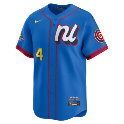 Alternative view of Pete Crow-Armstrong Chicago Cubs NL Blue 2025 All Star Limited Jersey - All Stitched