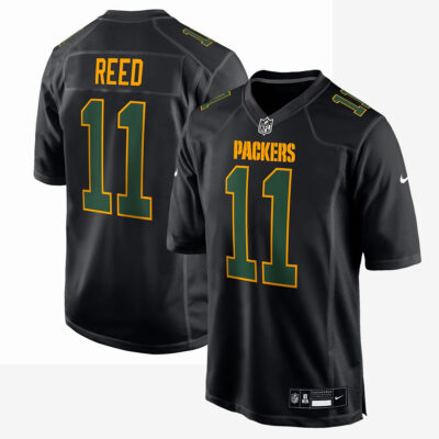 Jayden Reed Green Bay Packers Black Fashion Game Jersey - All Stitched
