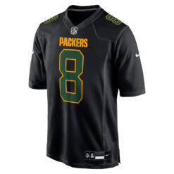 Alternative view of Josh Jacobs Green Bay Packers Black Fashion Game Jersey - All Stitched