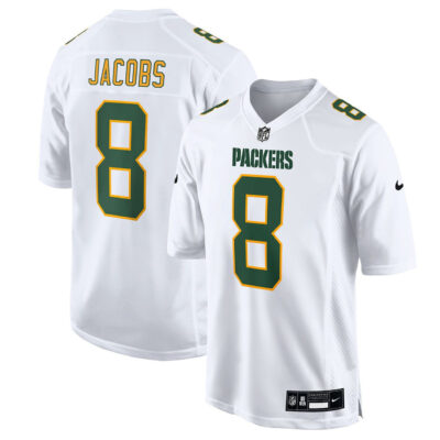 Josh Jacobs Green Bay Packers White Fashion Game Jersey - All Stitched