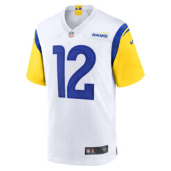 Alternative view of Puka Nacua Los Angeles Rams White Away Game Jersey - All Stitched