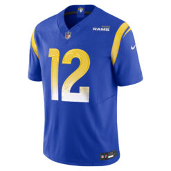 Alternative view of Puka Nacua Los Angeles Rams Royal Blue Home Vapor F.U.S.E Limited Jersey - All Stitched