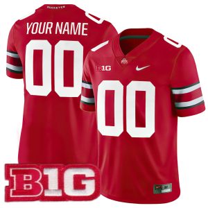 Custom Ohio State Buckeyes Football Scarlet Game Jersey - All Stitched