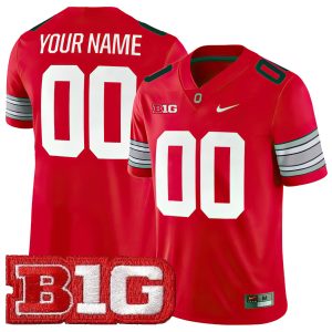Custom Ohio State Buckeyes Football Scarlet Alternate Game Jersey - All Stitched