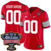 Custom Ohio State Buckeyes Football Scarlet Alternate Game Jersey w/ Allstate Sugar Bowl Patch - All Stitched