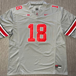 Alternative view of Custom Ohio State Buckeyes Football Grey Game Jersey - All Stitched