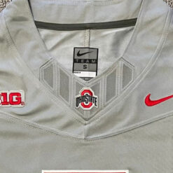 Alternative view of Custom Ohio State Buckeyes Football Grey Game Jersey w/ 100th Anniversary Patch - All Stitched