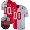 Custom Ohio State Buckeyes Football Scarlet Grey Split Jersey w/ 100th Anniversary Patch - All Stitched