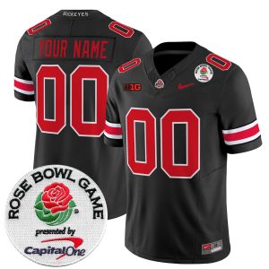 Custom Ohio State Buckeyes Football Black Vapor F.U.S.E Limited Jersey w/ Rose Bowl Patch - All Stitched