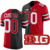 Custom Ohio State Buckeyes Football Scarlet Black Split Jersey - All Stitched