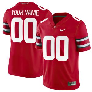 Custom Ohio State Buckeyes Football Scarlet Game Jersey - All Stitched