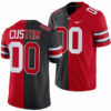 Custom Ohio State Buckeyes Football Scarlet Black Split Jersey - All Stitched