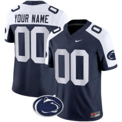 Custom Penn State Nittany Lions Football Navy Alternate Vapor F.U.S.E Limited Jersey - All Stitched