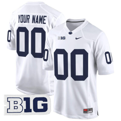 Custom Penn State Nittany Lions Football White Jersey - All Stitched