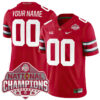 Custom Ohio State Buckeyes Football Scarlet Game 2024 CFP Champions Jersey - All Stitched