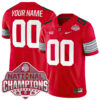 Custom Ohio State Buckeyes Football Scarlet Alternate Game 2024 CFP Champions Jersey - All Stitched