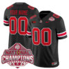 Custom Ohio State Buckeyes Football Black Vapor F.U.S.E Limited 2024 CFP Champions Jersey - All Stitched